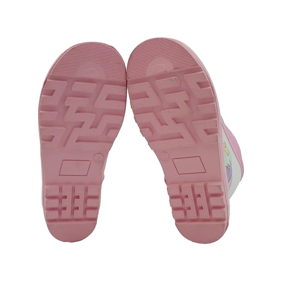 Unicorn Rain Boots Youth Girls Size 2 Pink‎ Pull-On Unicorn Rubber Boots